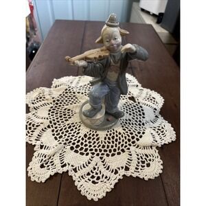 Vintage 1992 De Cuernavaca Porcelain Clown‎ Figurine Playing Violin Statue